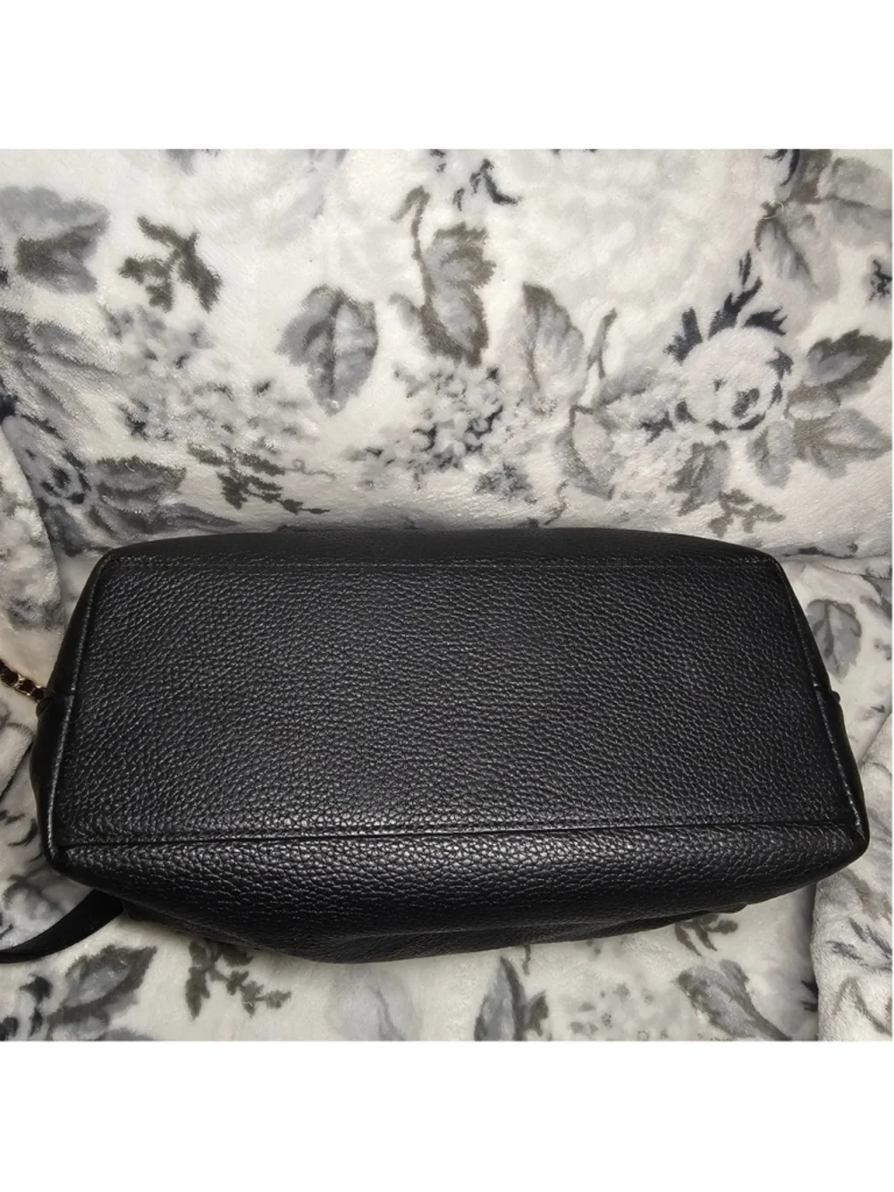 Tory Burch Black Pebbled Leather Britten Convertible Tote Bag